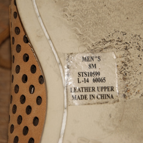 SPERRY Men's Brown Perforated Leather Boat Shoe 8 - Picture 7 of 8